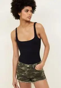 See Thru Soul High Rise Boyfriend Shorts Camo 25