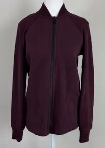 Lululemon Pleat to Street Bomber Fleece Jacket in Heather Bordeaux Size 4