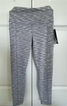 NWT 90 degree by reflex leggings Gray striped Small Yoga Sport Running 