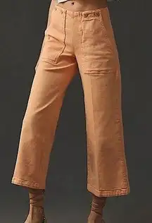 Pilcro kit cropped peach wide leg pants