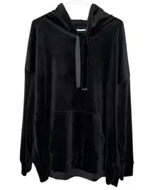 Ideology Women's Black Oversized Velour Hooded Pullover Size Large