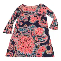 Lilly Pulitzer size XS tunic Coral pink Navy Mini Dress