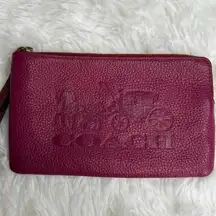 COACH Corner Zip Wristlet With Horse And Carriage