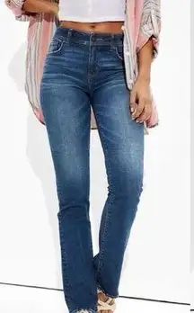 American Eagle Outfitters Kick Boot Size 12 Long Super Stretch Distressed Jeans