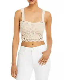 AQUA  Crochet Crop Top Natural M