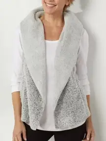 Soft Surroundings So Cozy Gray Vest Plush Sherpa
Fleece‎