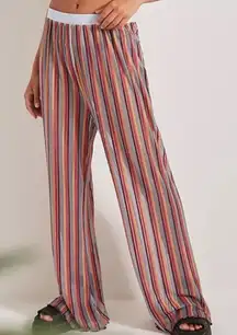 NWOT Urban Outfitters Out From Under Striped‎ Sheer Wide Leg Pants Size Small