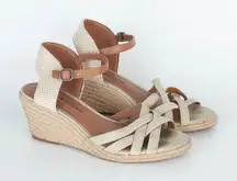 Lucky Brand Womens Kalley Cross Band Espadrille Wedge Sandals‎ Size 7 Strappy