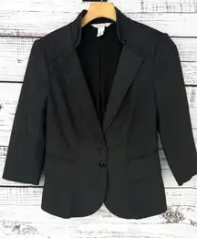 White House Black Market Womens‎ Blazer 8 Dot 2 Button 3/4 Sleeve Career Work