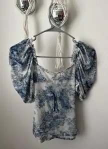 Boutique Blue Floral Top