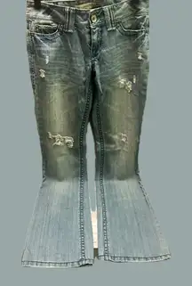 Aeropostale vintage Y2K Light Blue Distressed Flare Jeans size 0