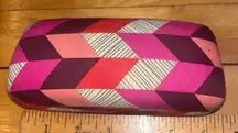 Vera Bradley Pink Hard Shell Eyeglasses CLAMSHELL Sunglasses Case Hinged Travel