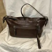 Coach Women’s C06D-1417 East West Legacy Shoulder Bag in Brown Natural Leather