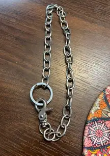 Silver Chain Link Keychain Wallet Holder