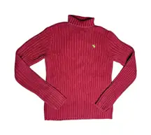 Abercrombie & Fitch Women’s Ribbed Pullover Small/Medium Red High Neck Sweater