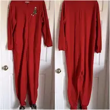 Nick & Nora Sock Monkey Fleece Pajama One Piece Zip Up PJ’s lounge large