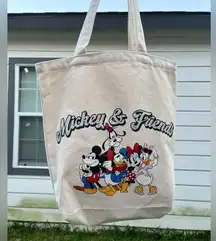 Disneys Mickey and friends  Cream Canvas Tote Bag