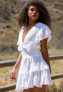 NWT Jens Pirate Booty | S | Fado Mini Dress Ruffle Billowy Women's White