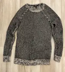 Banana Republic Black and White Checked Cotton Blend Knit Sweater, size small