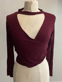 EARTHBOUND Deep Burgundy Wrap Blouse