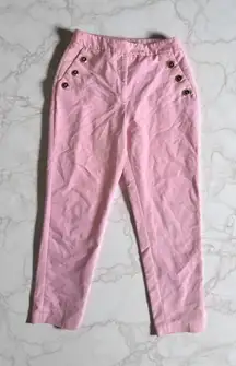 ZARA Pink High Waist Button Detail Pants Size US Medium