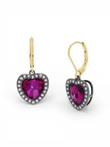 Kurt Geiger Pink Heart Lever Back Drop Earrings 