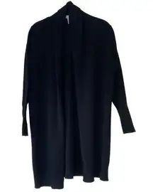 Leith Longline Open Cardigan Black Size Small