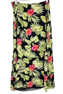 Lauren Ralph Lauren LRL Womens 100% Silk Tropical Floral Maxi Skirt Size 12