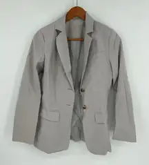 Light Grey Blazer Jacket Womens XSmall Polyester Spandex Button Front Pockets