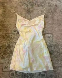 Floral Fantasy Satin Mini Dress