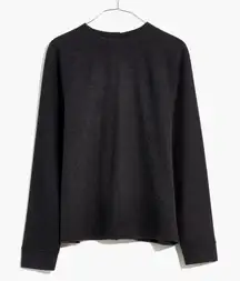Madewell‎ Mockneck Button-Back Knit Sweatshirt Top Sz Small Heathered Charcoal