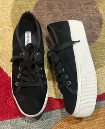 Steve Madden Emmi Black White Platform High Sneakers Shoes Women’s Size 7