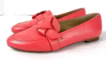 NEW Talbots Coral Genuine Leather Bow Accent Loafer Shoes Size 8