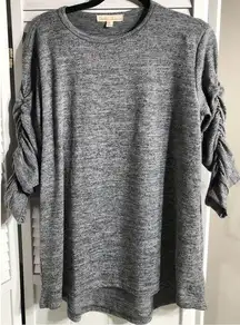 Creative Commerce Grey Scrunched Long Sleeve Sweater