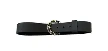 B-low the Belt  - Anabella Leather Belt in Black & Gold