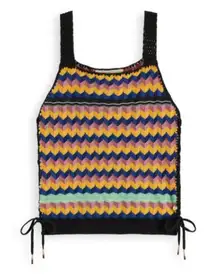 SCOTCH & SODA Crochet Top Womens XL Born To Love Knit Tank Boho Organic Festival