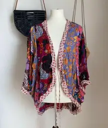 Anthropologie Patchwork Cocoon Kimono Cardigan, Size M/L