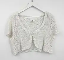 Vintage Y2K Fairycore Cropped Cardigan Size 18 Plus Size Early 2000s Festival