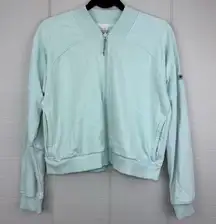Columbia Light Blue French Terry FZ Jacket Full Zip Sweatshirt Pockets Size M