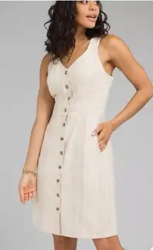 Prana Women's Grace Trail Organic Cotton Minimalist Dress Striped  Sz M # 2406