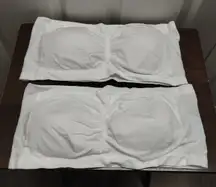 Real Field NEW Size 4X White Stretch Bandeau Tube Top Removable Pad Bra Set of 2