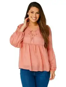 Haute Hippie  Tribe Modal Peasant Top 3X cottagecore prairiecore