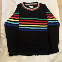 Fantastic Fawn Sweater With Rainbow Stripes‎ size M Multicolor