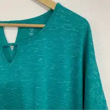 Woman Within  Turquoise Marled Oversized Comfy T Shirt Size 1X