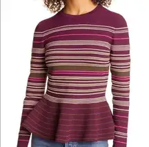 Ted Baker Leytina Striped peplum sweater