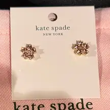 Kate Spade New York Gold Plated Light Pink Flower Stud Earrings with Dust Bag