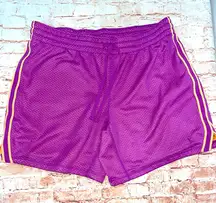 Danskin Now Purple Athletic Shorts with Orange Trim