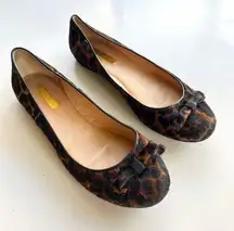 Louise Et Cie Erin Ballet Flats Slip On Animal Print‎ Cow Fur Womens Size 7.5B