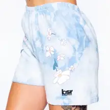 NIP BSR x  Blue Tie Dye Flower Loungewear Sweat Shorts Size Large