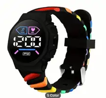 Rainbow LED Electronic Watch, Digital Outdoor Sports  Electronic Watch